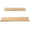 Light Brown Wood 2 Shelves Wall Shelf with Lip Set of 2 18", 24"